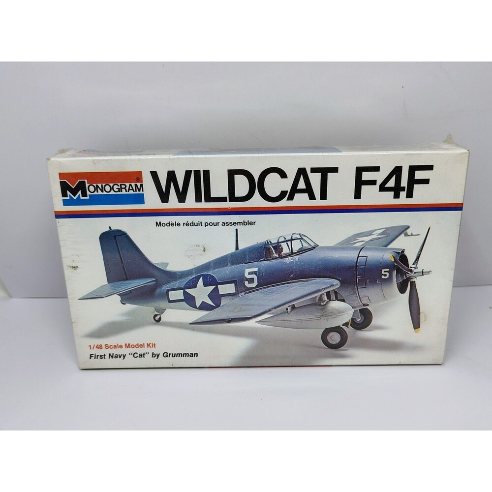 Monogram Grumman F4F Wildcat 1/48 Model Kit #6798 Vintage 1973